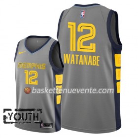Maillot Basket Memphis Grizzlies Yuta Watanabe 12 2018-19 Nike City Edition Gris Swingman - Enfant